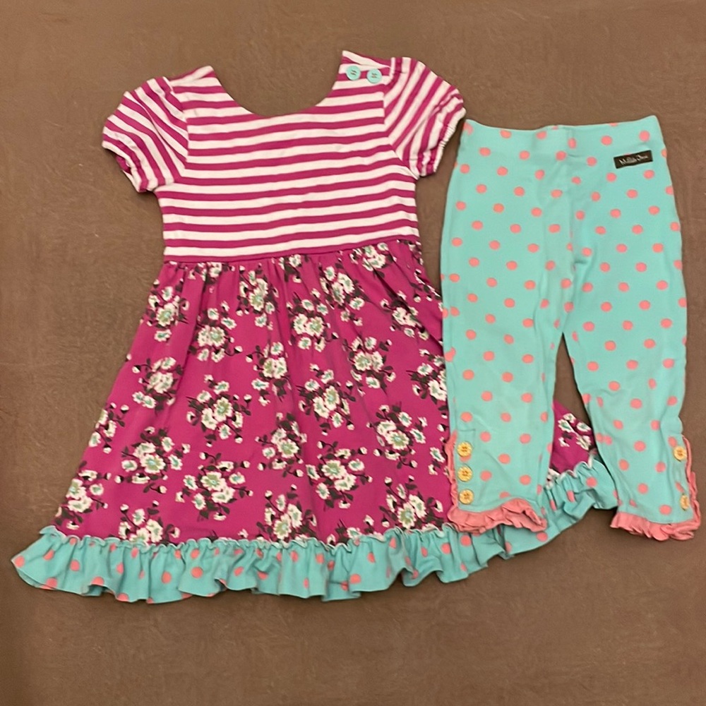 Matilda Jane girls dress size 6 and cropped leggings